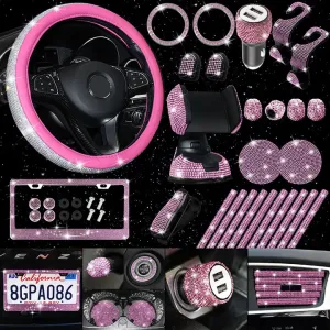 طقم من 7 قطع إكسسوارات سيارة رائعة للنساء . 7 Piece Set of Exquisite Car Accessories for Women and