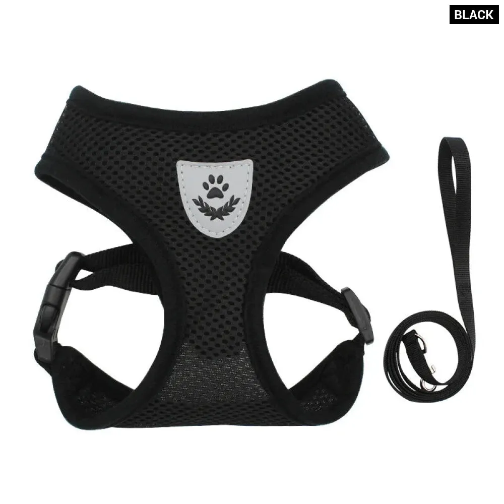 Breathable Reflective Small Dog Harness with Adjustable Lead