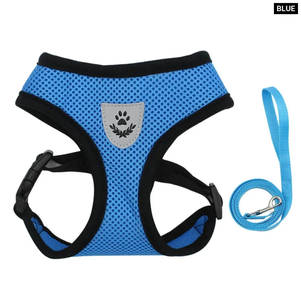 Breathable Reflective Small Dog Harness with Adjustable Lead