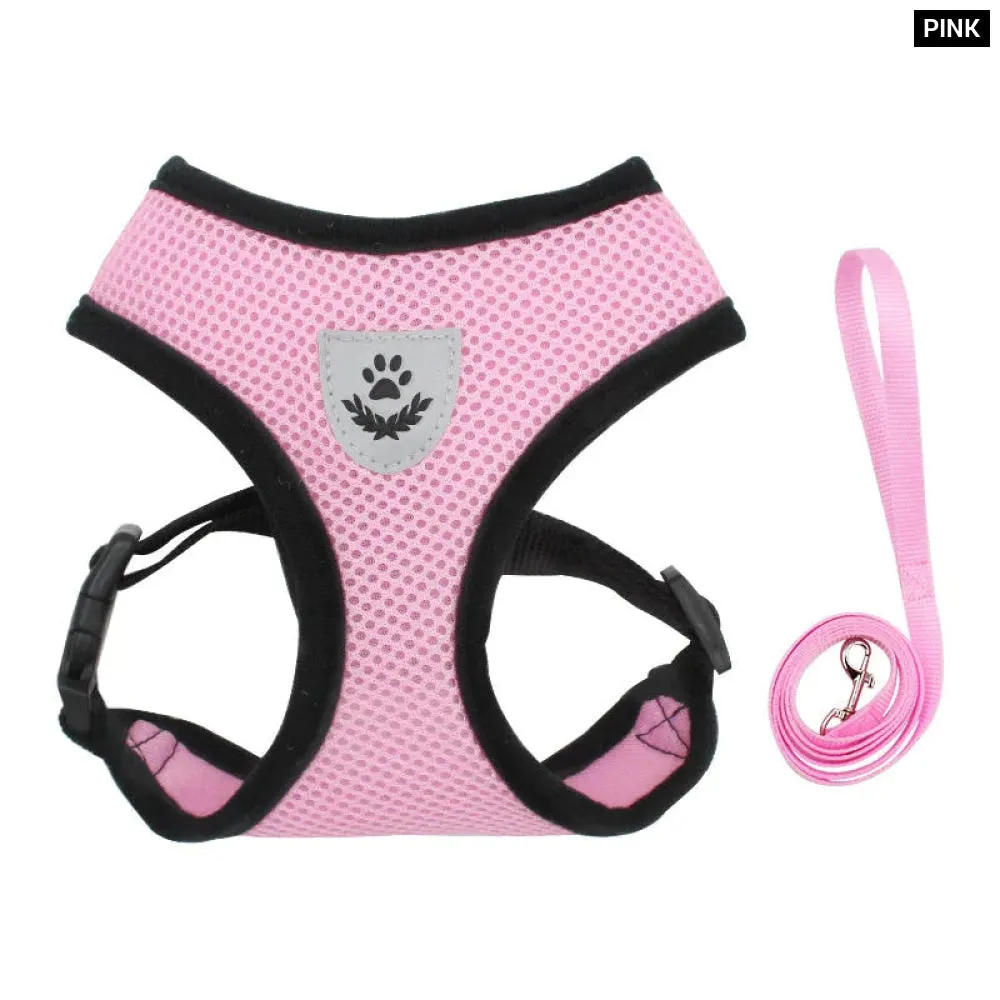 Breathable Reflective Small Dog Harness with Adjustable Lead
