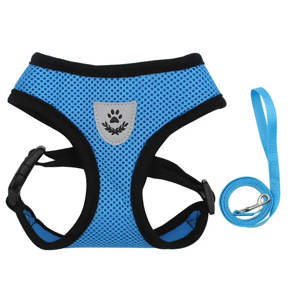 Breathable Reflective Small Dog Harness with Adjustable Lead