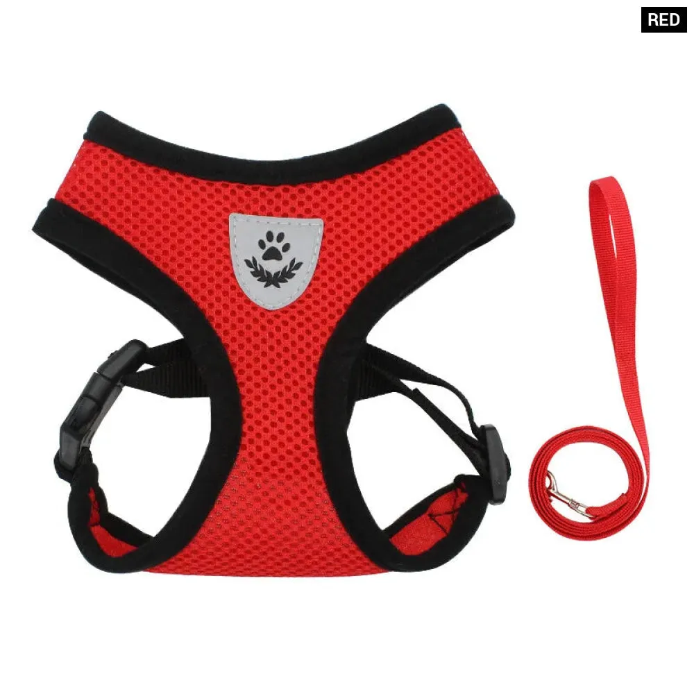 Breathable Reflective Small Dog Harness with Adjustable Lead