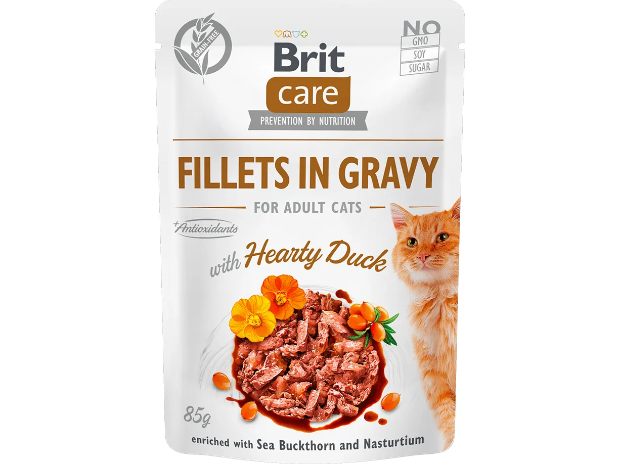 Brit Care Cat Fillets in Gravy with Hearty Duck 24x85g