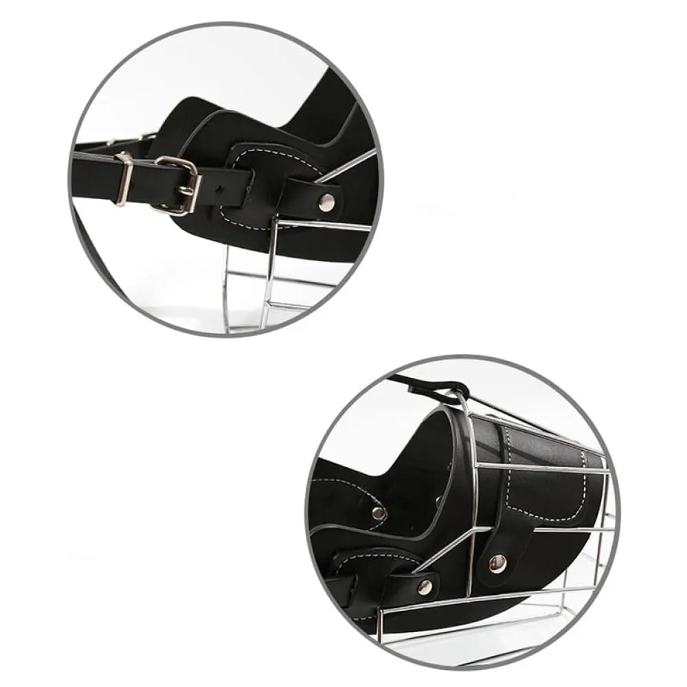Comfortable Leather Strap with Adjustable Mouth Muzzle