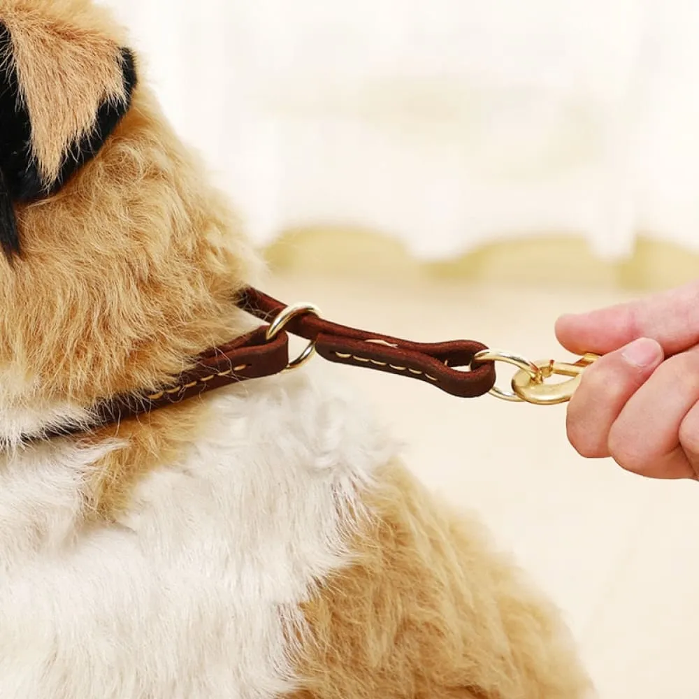 Comfortable Real Leather Adjustable Dog Collar