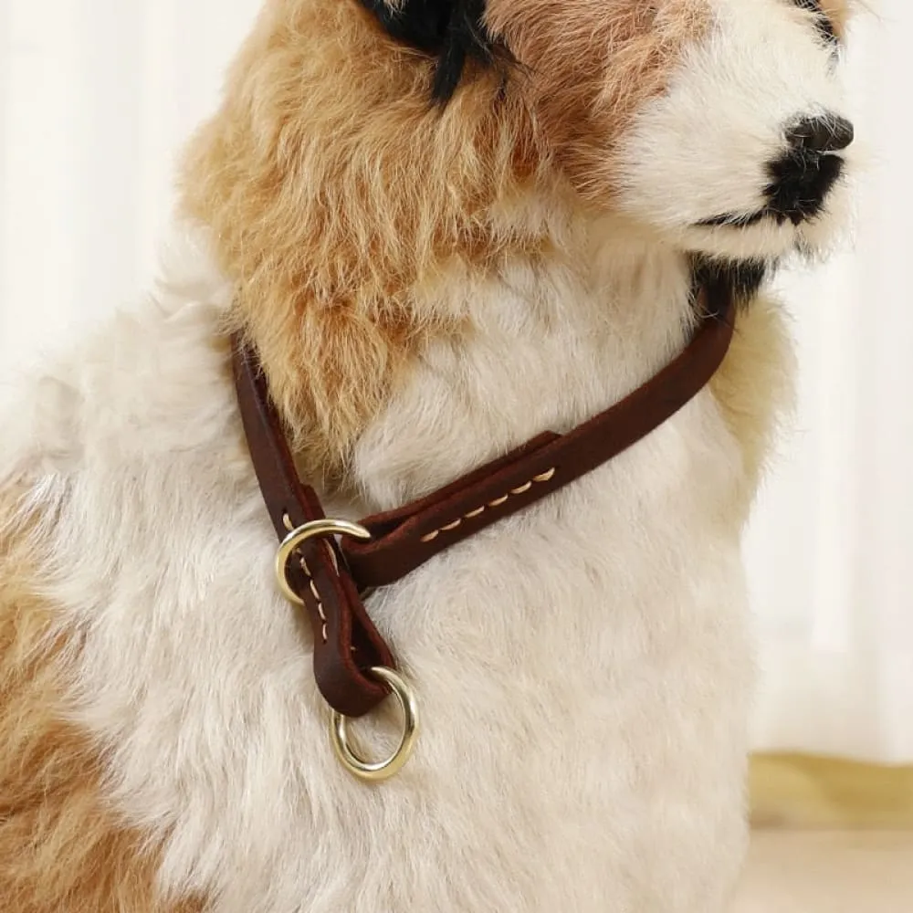 Comfortable Real Leather Adjustable Dog Collar