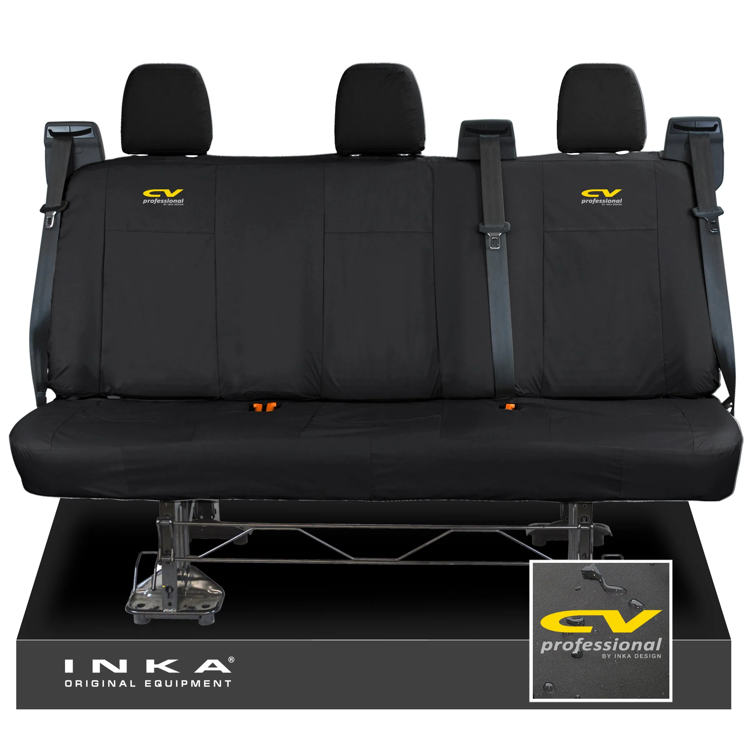 Ford Transit Custom INKA Rear Triple Set Tailored Waterproof Seat Covers Black