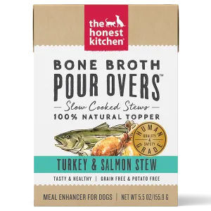 Honest Kitchen  Bone Broth Pour Overs Turkey & Salmon Stew 5.5oz