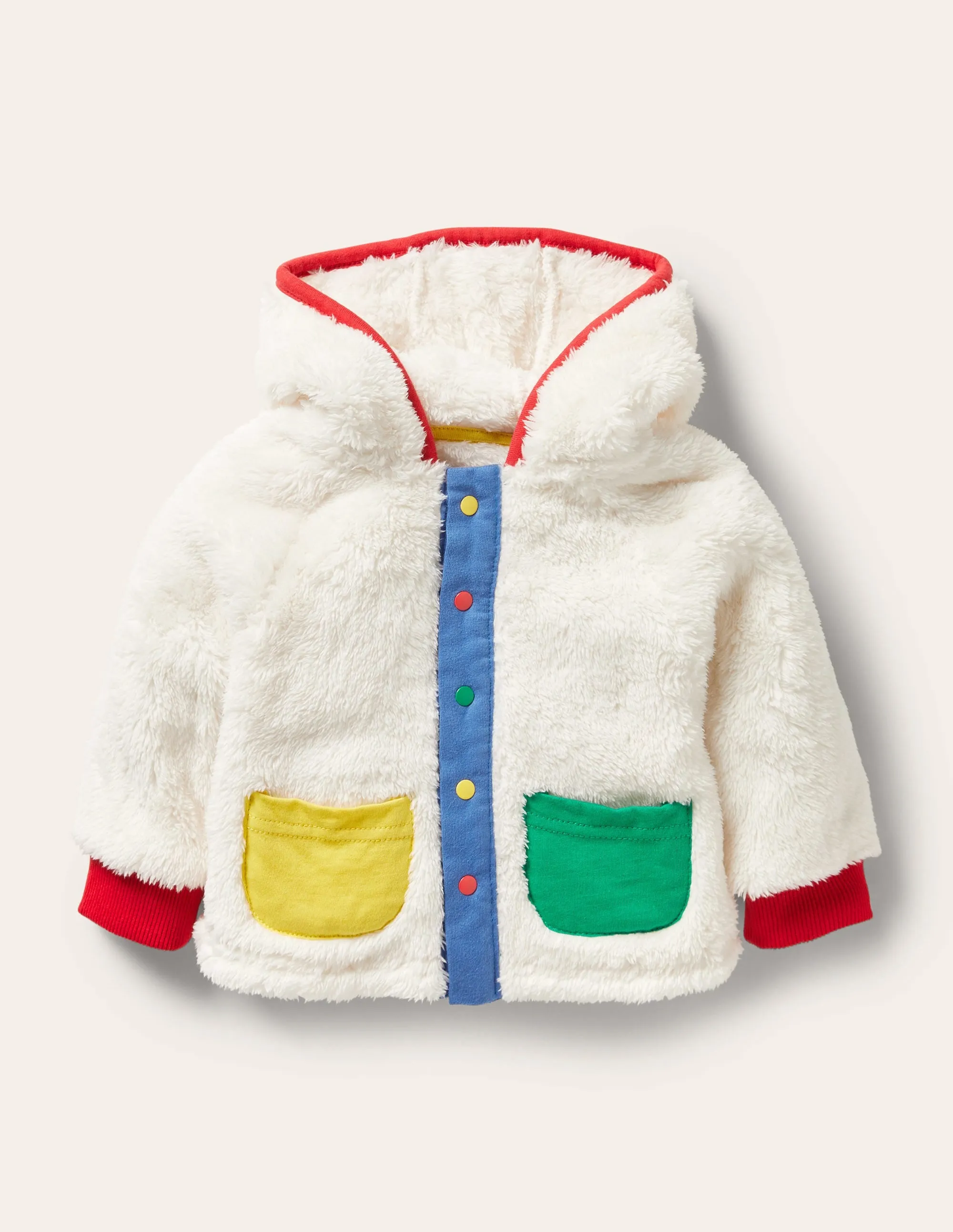 Hooded Soft Borg Jacket-Oatmeal