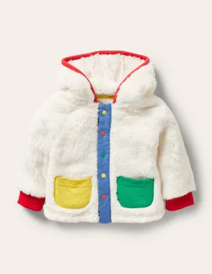 Hooded Soft Borg Jacket-Oatmeal