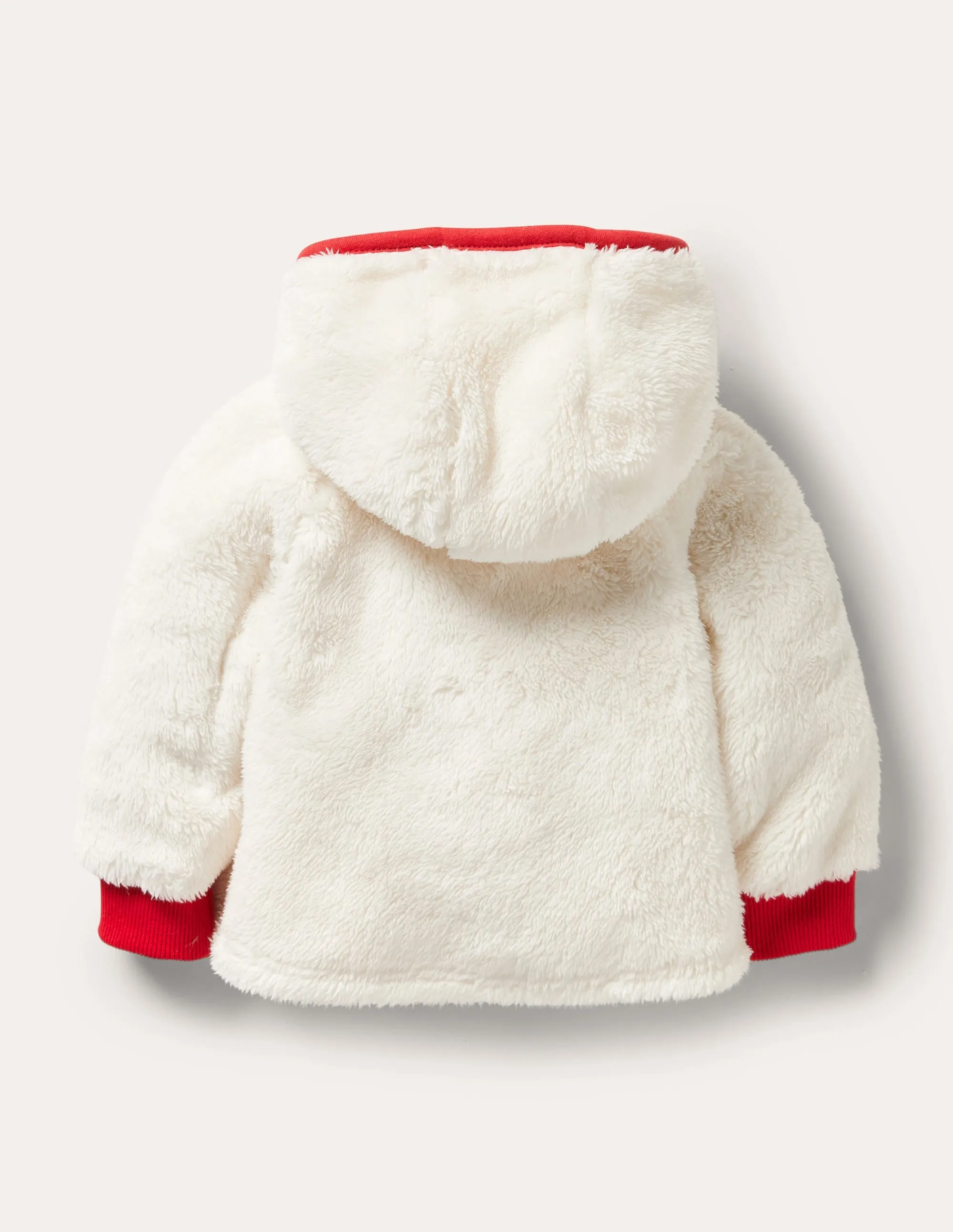 Hooded Soft Borg Jacket-Oatmeal