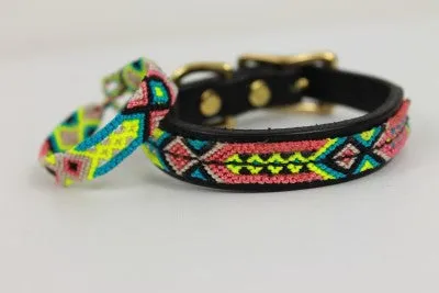 Leather Overlay Dog Collar - X-Small // Small