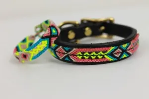 Leather Overlay Dog Collar - X-Small // Small