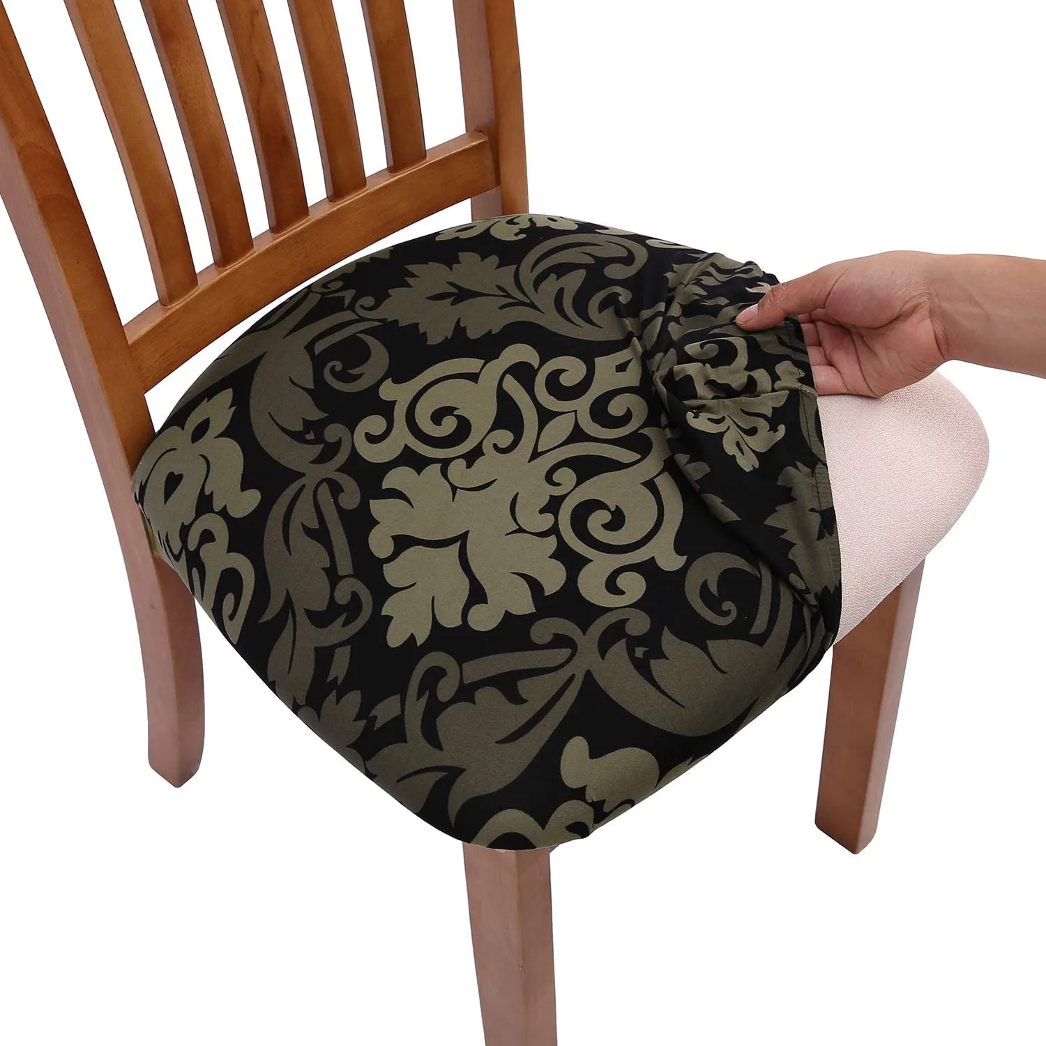 Pattern Stretchable Dining Chair Seat Cover