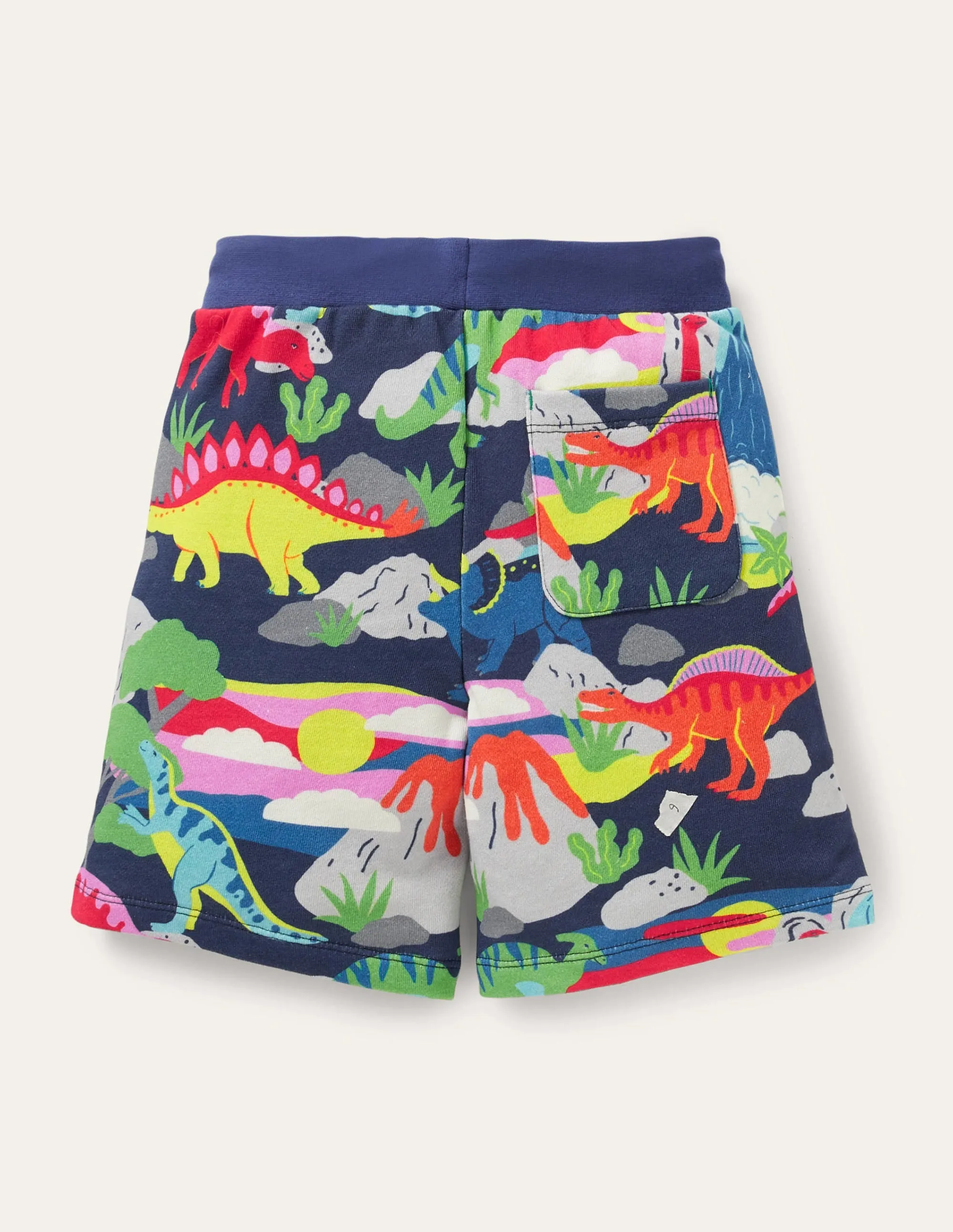 Printed Sweatshorts-Starboard Blue Dino Sunset