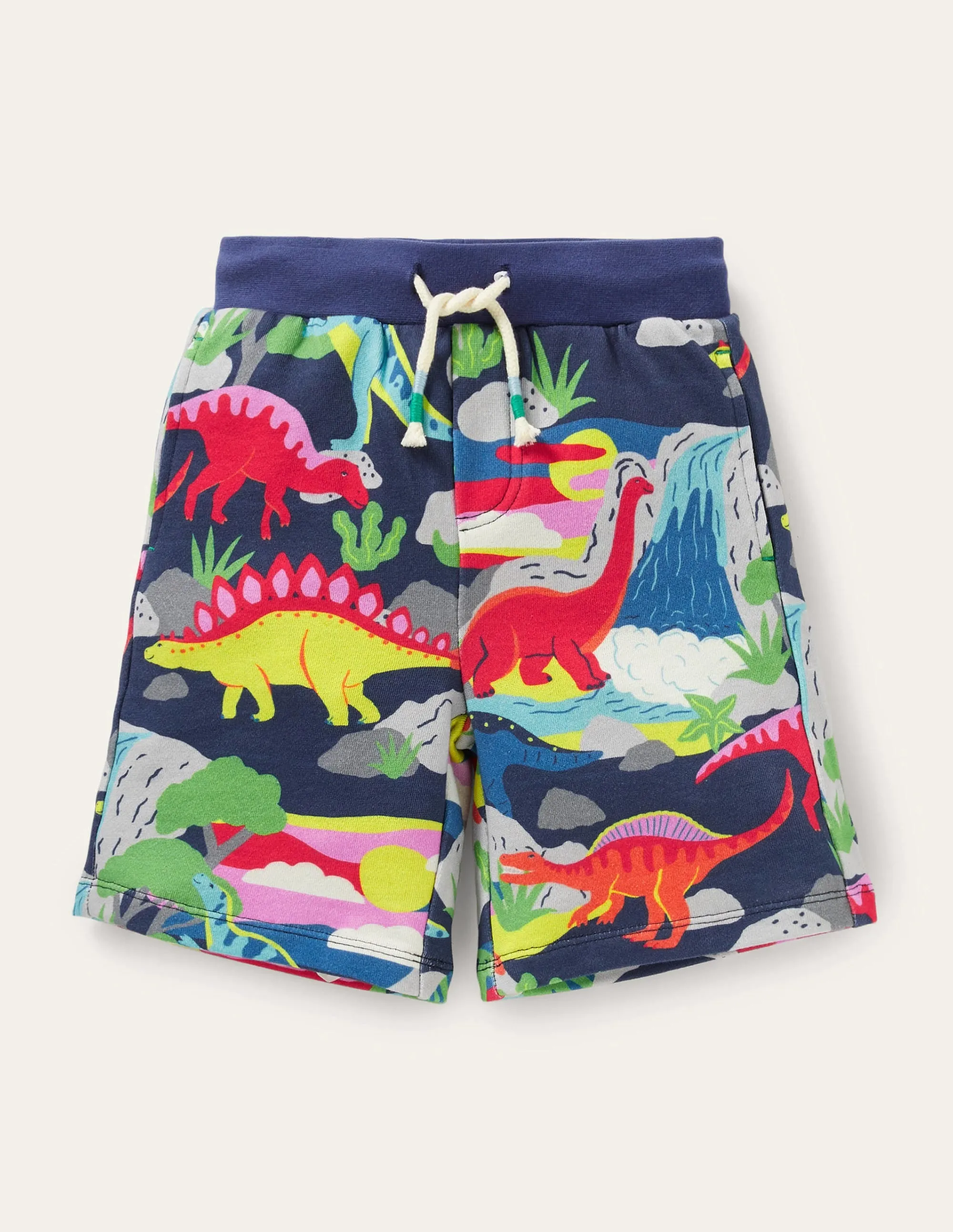 Printed Sweatshorts-Starboard Blue Dino Sunset
