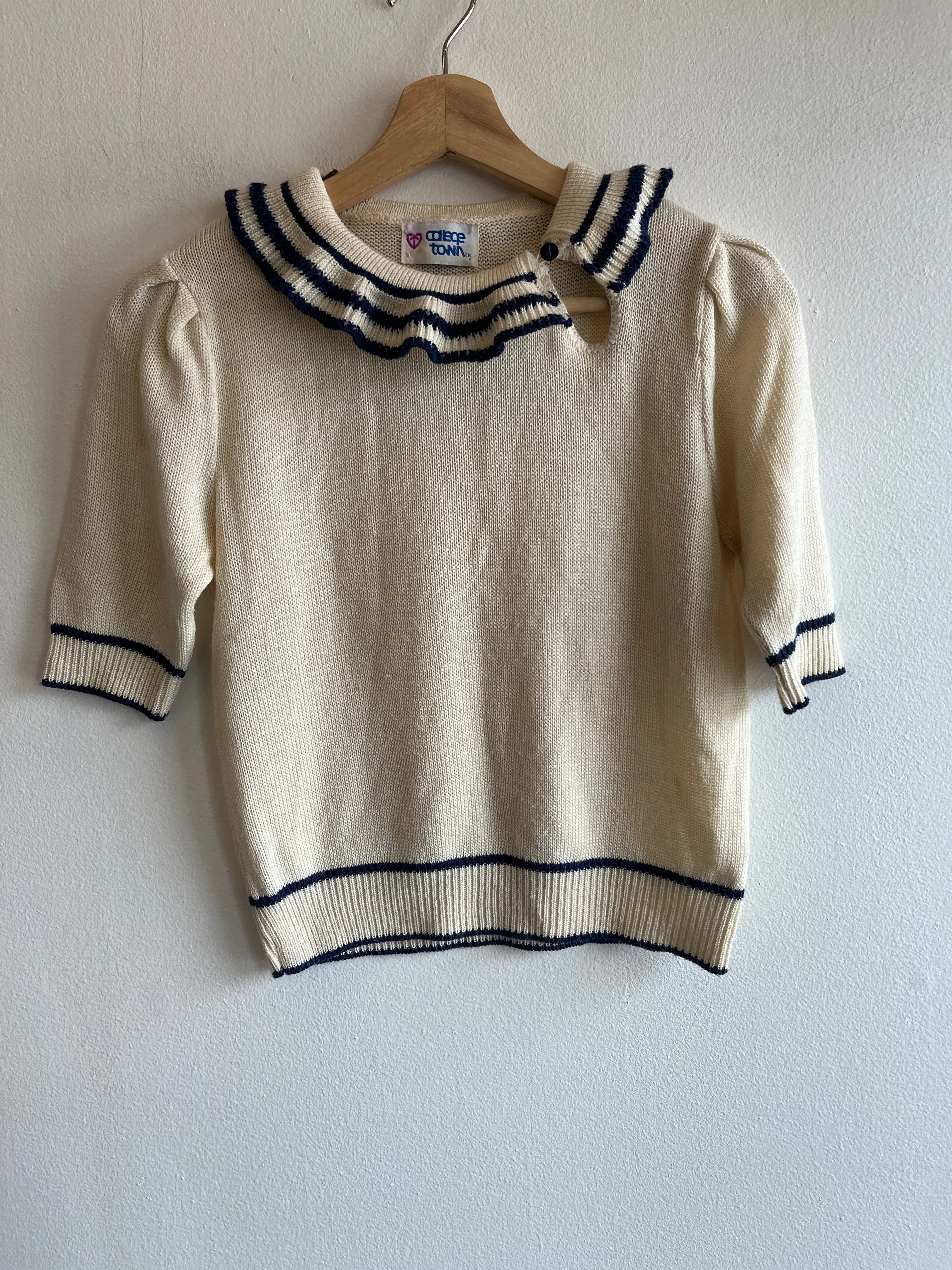 Vintage 1970s Short Sleeve Sweater
