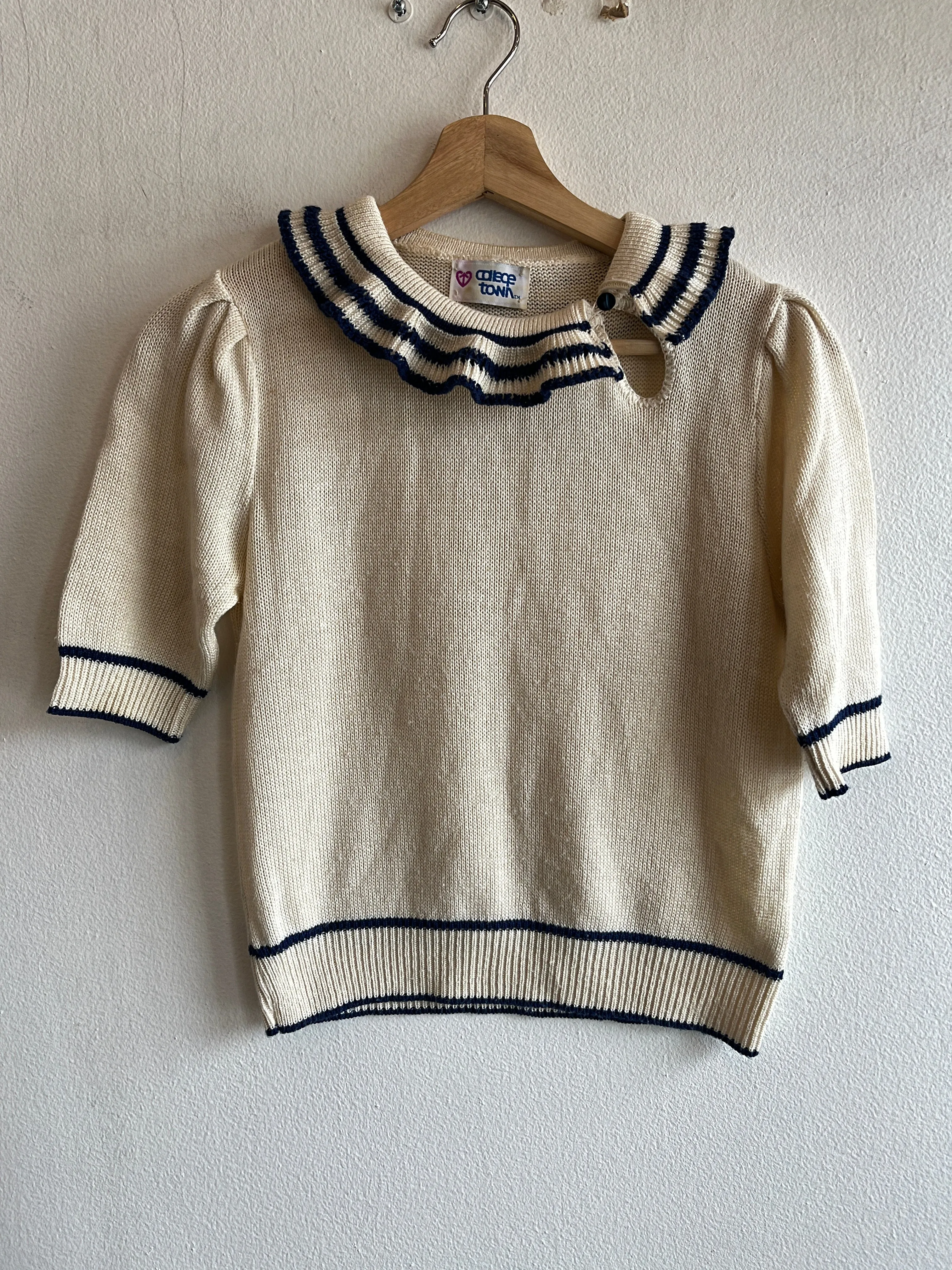 Vintage 1970s Short Sleeve Sweater
